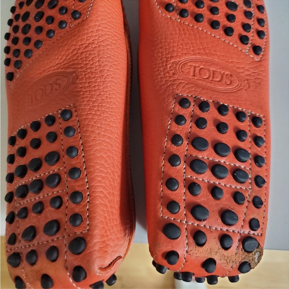 Tod's Gimmino Orange Leather driving shoes size 37.5 - Picture 5 of 7